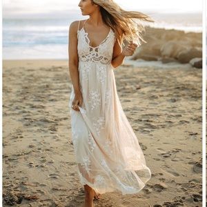 Off white lace maxi dress